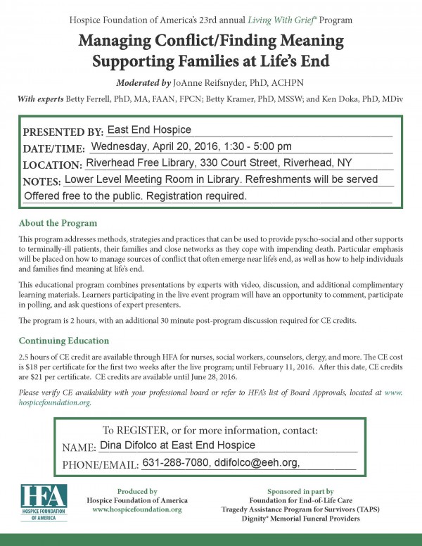 Teleconference | East End Hospice